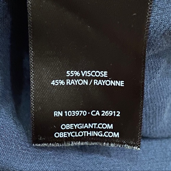 Obey Navy Embroidered Plunge Slip Dress S - Picture 9 of 12